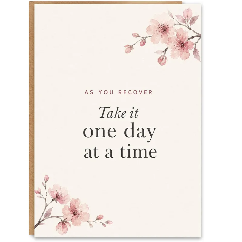 Recovery Encouragement Card with Pink Blossoms