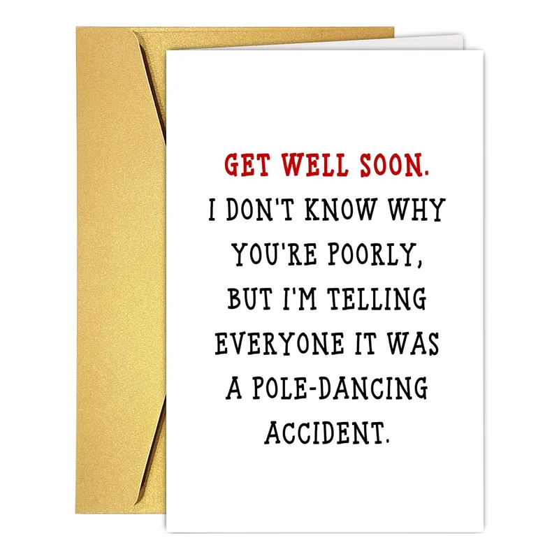 Pole Dancing Accident Card for a Get Well Wish