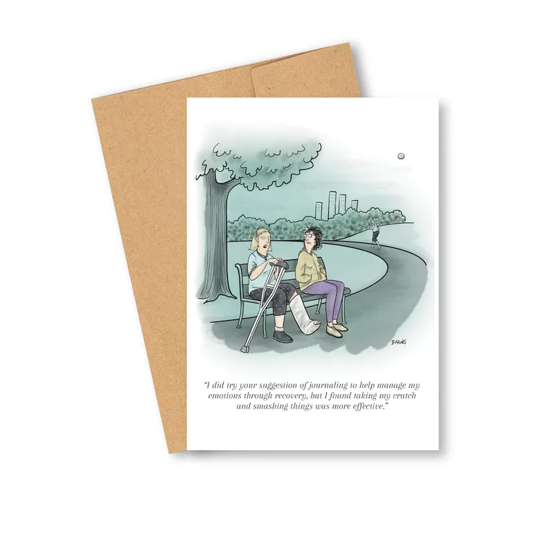 Broken Leg Recovery Card: Crunchy Humor for Someone on the Mend