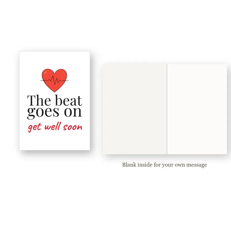 Funny Get Well Card: The Beat Goes On, Get Well Soon – inside view