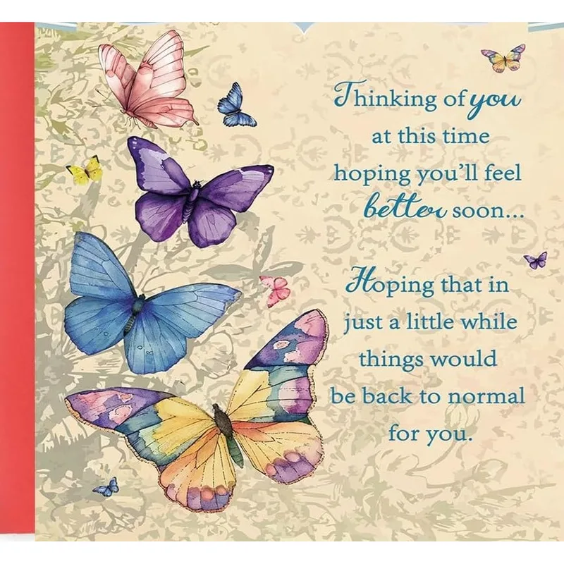 Thinking of You Watercolor Card with Butterflies