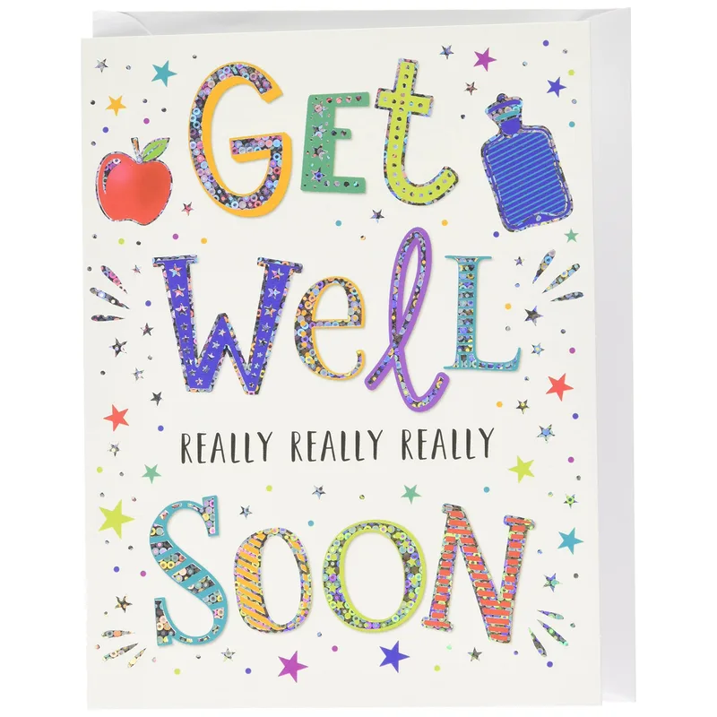 Feel Better Soon Card with Sparkly Letters