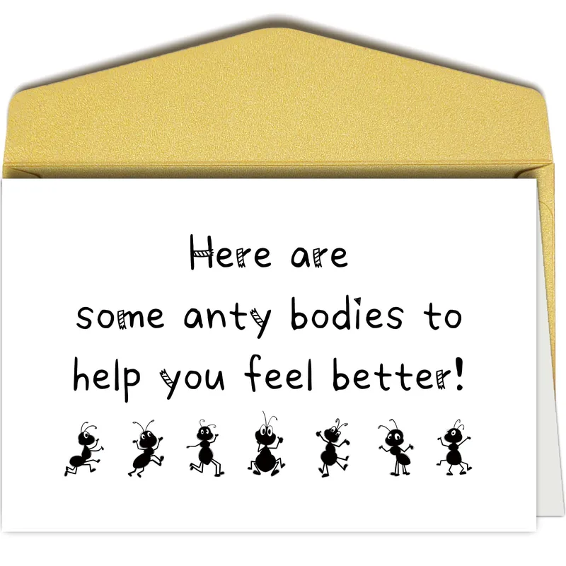 Get Well Ant Pun Card: Seven Cheerful Ants for a Speedy Recovery