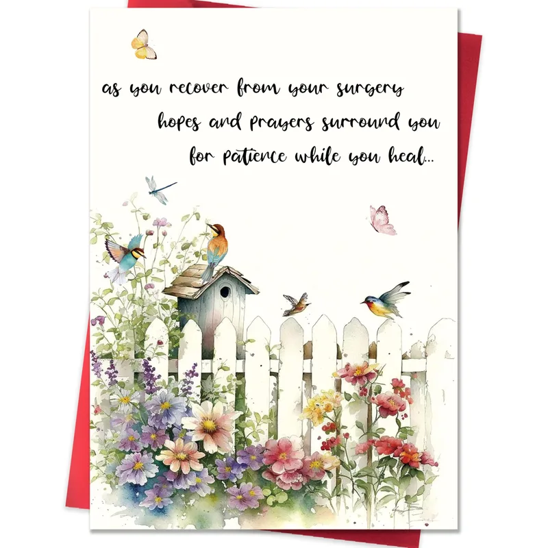 Hope You Heal Card: Garden Birdhouse Get Well Card