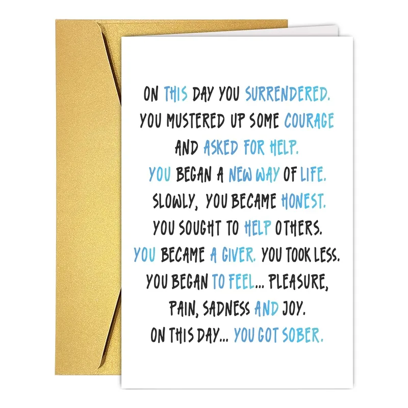Sober Milestone Card: A Quiet Reminder of the Day You Began