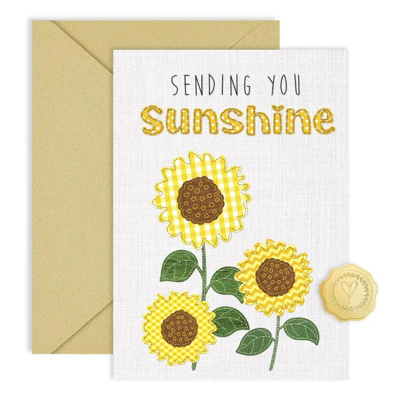 Sunflower Thinking of You Card Sending You Sunshine Greeting