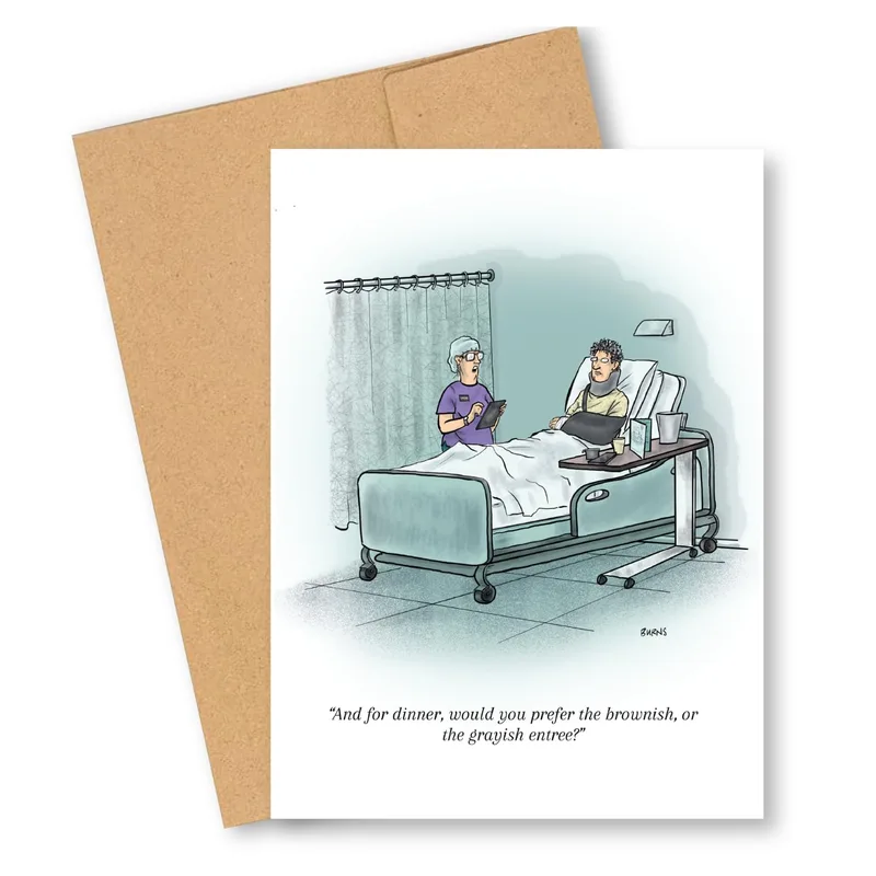 Hospital Food Card: A Get Well Joke About Dinner