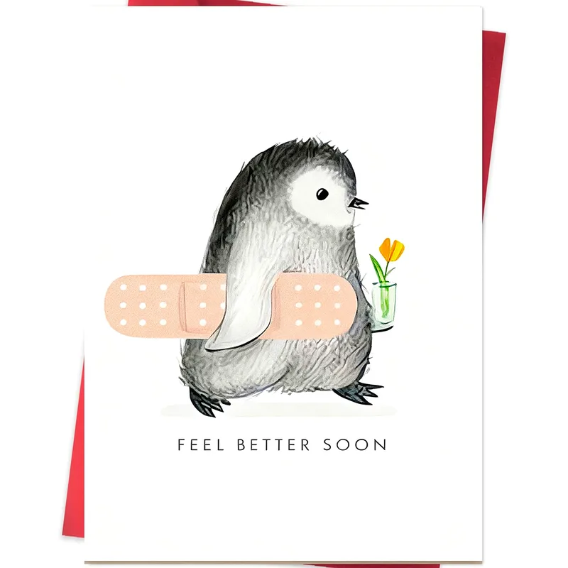 Get Well Penguin Card: A Tender Little Bandage Story