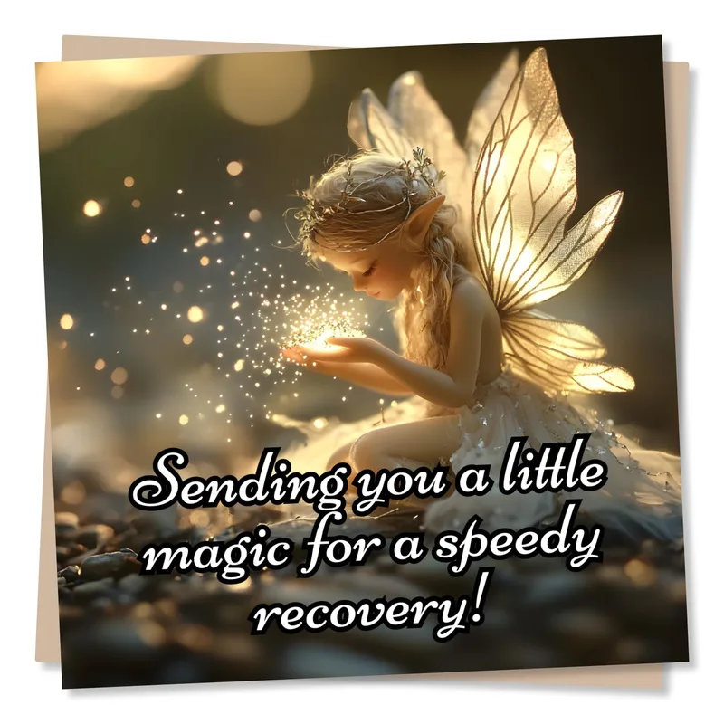 Fairy Get Well Card: Glowing Fairy Dust Design