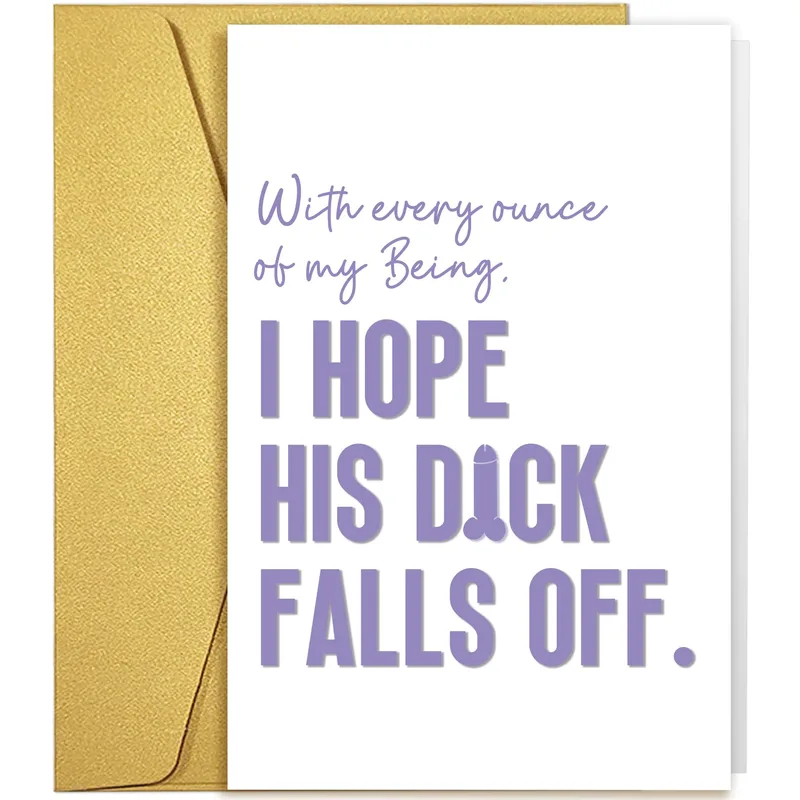 Divorce Revenge Card: a bold purple wish for your ex