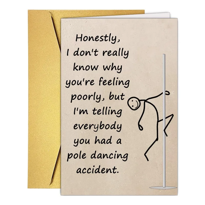 Pole Dancing Get Well Card: A Cheeky Wish for a Speedy Recovery