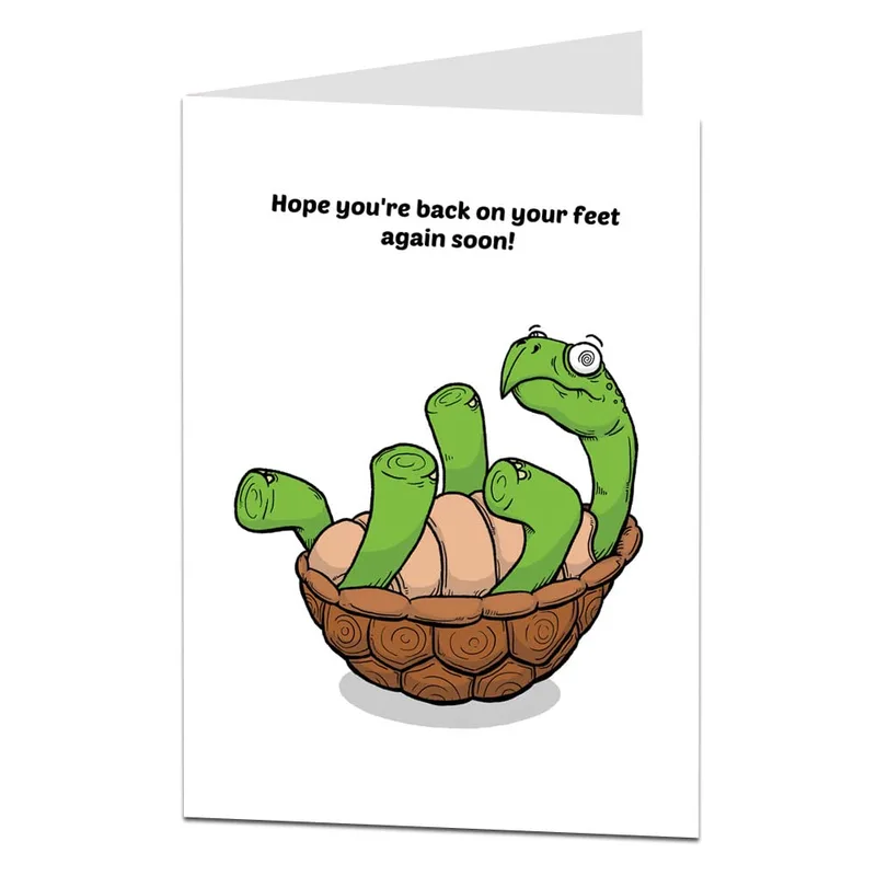 Back on Your Feet Card: A Funny Get Well Turtle