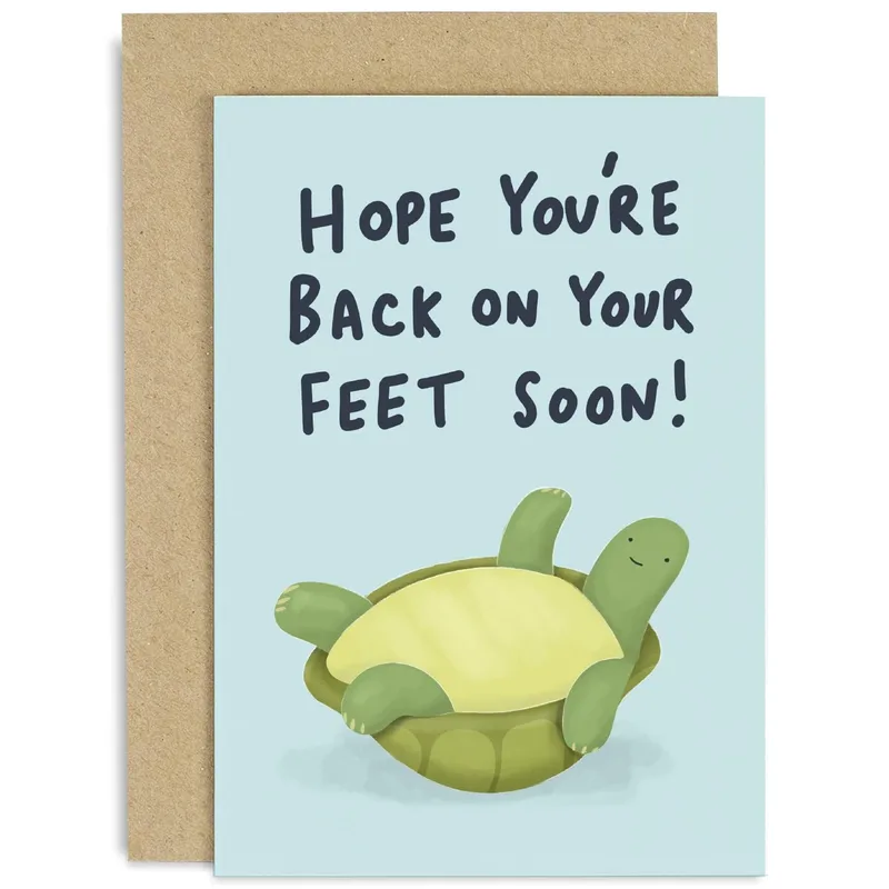 Hope You're Back Card: A Cheerful Get Well Tortoise