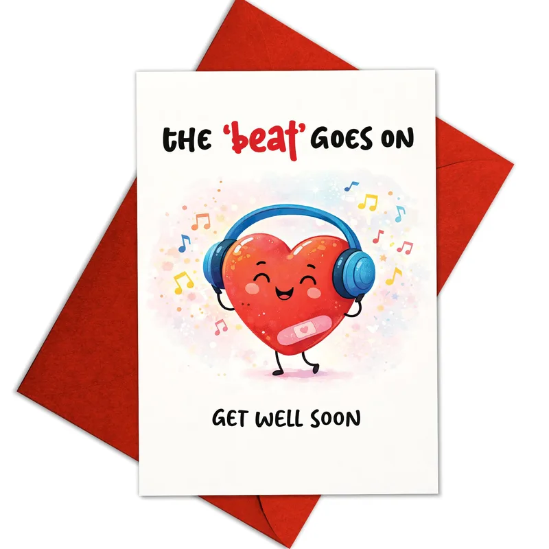 Heart Get Well Card: The Beat Goes On, Get Well Soon