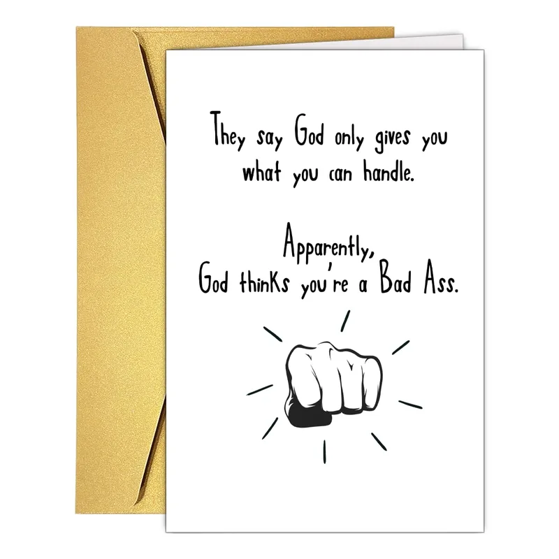 Black Fist Illustration Card: Tough Encouragement for Hard Days