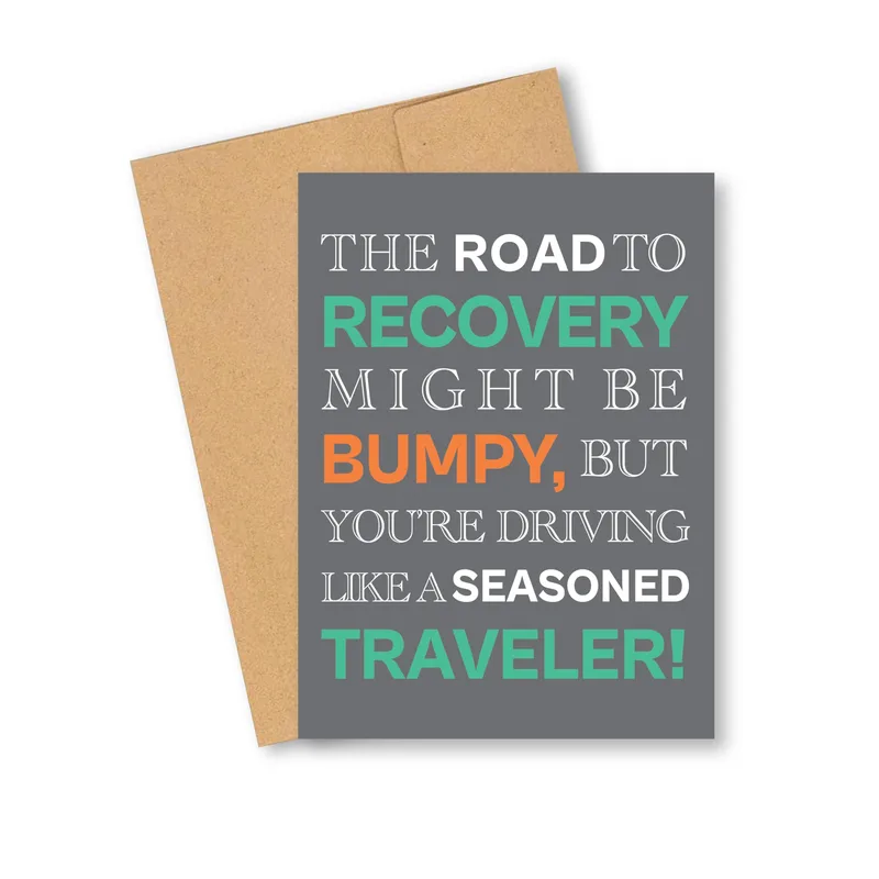 The Road To Recovery Card for Surgery and Injury Healing