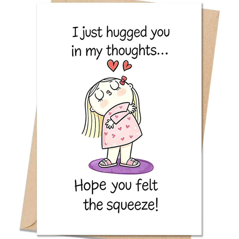 Hugging You in My Thoughts Card for Someone Far Away