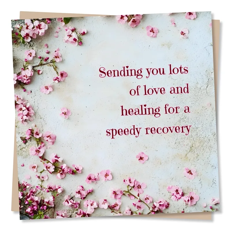 Pink Blossom Get Well Card for a Speedy Recovery