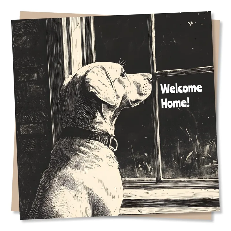 Welcome Home Dog Card for a Loyal Friend Waiting
