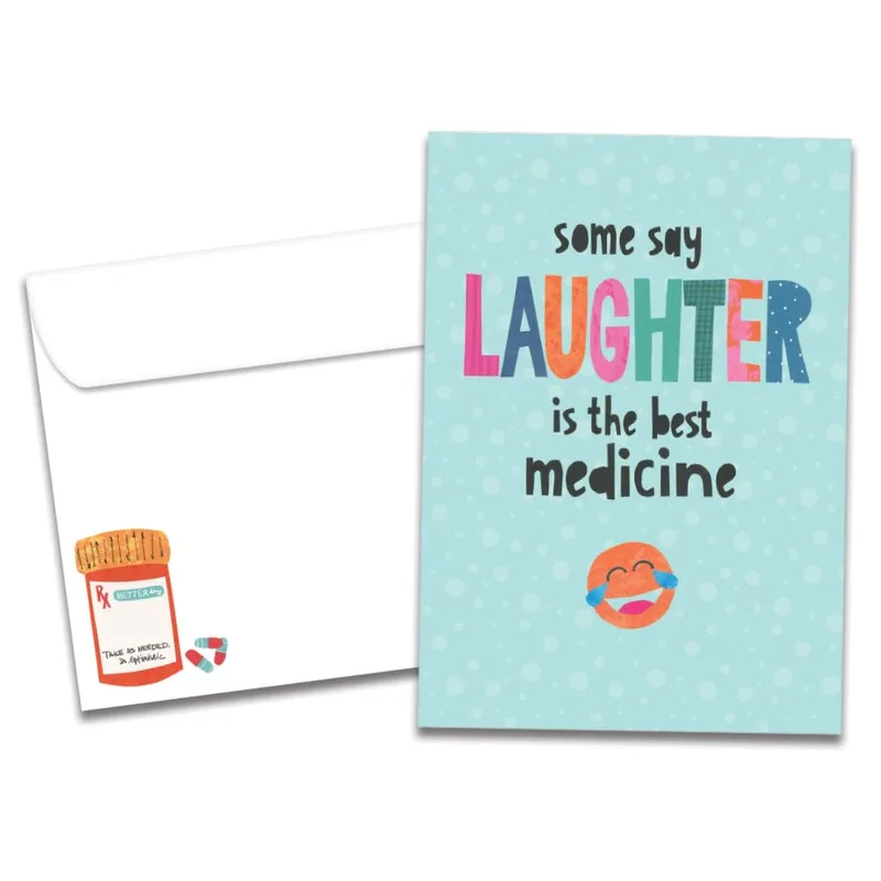 Laughter Best Medicine Card for a Get Well Wish