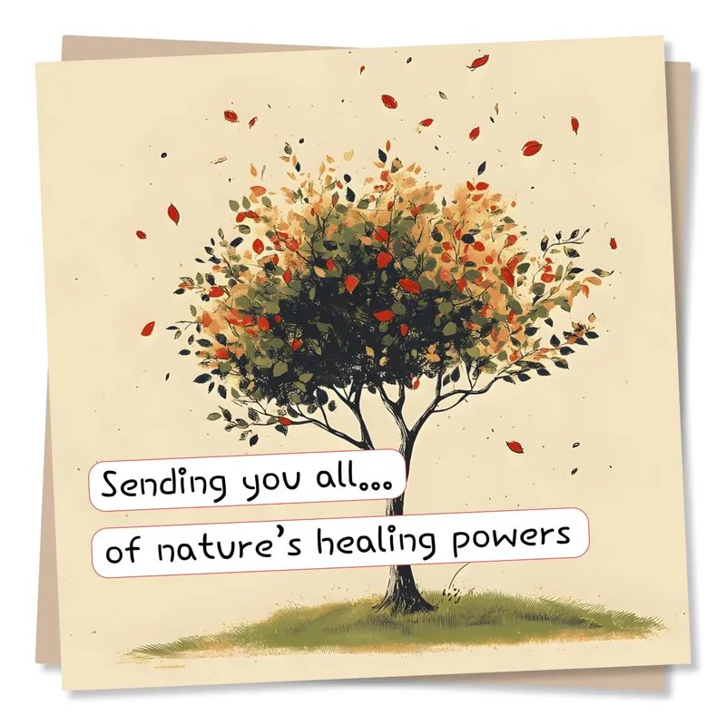Get Well Nature Card: Autumn Leaves on a Tree