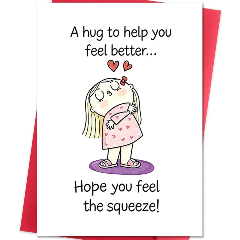 Get Well Hug Card: A Squeeze for Recovery Days