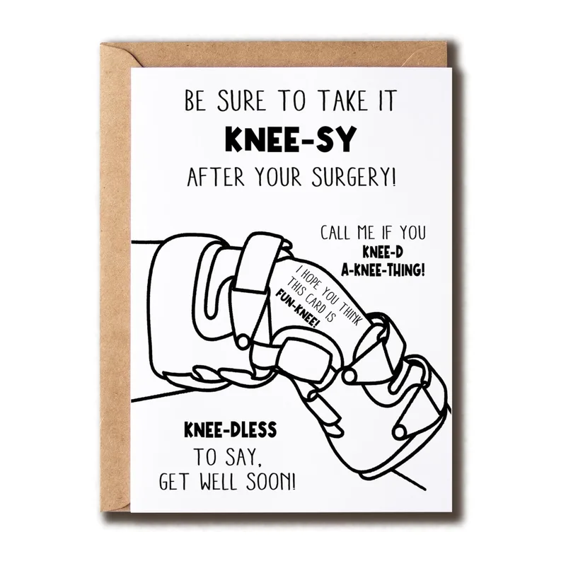 Knee Pun Recovery Card for Someone Getting Surgery