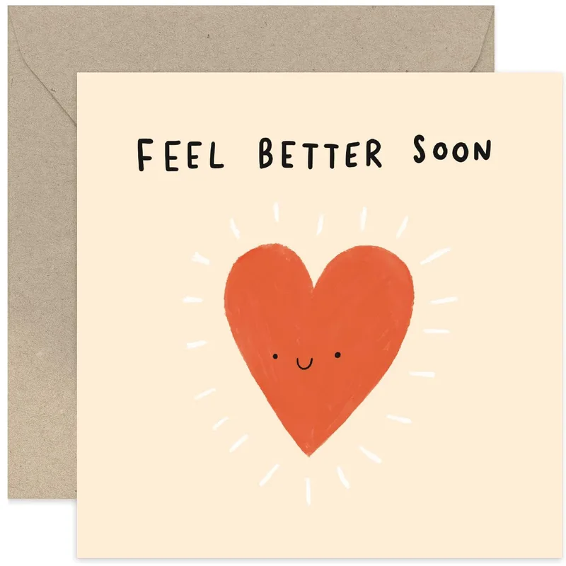 Smiling Heart Card: A Warm Get Well Wish