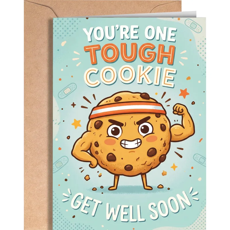 Cartoon Cookie Card for a Speedy Recovery