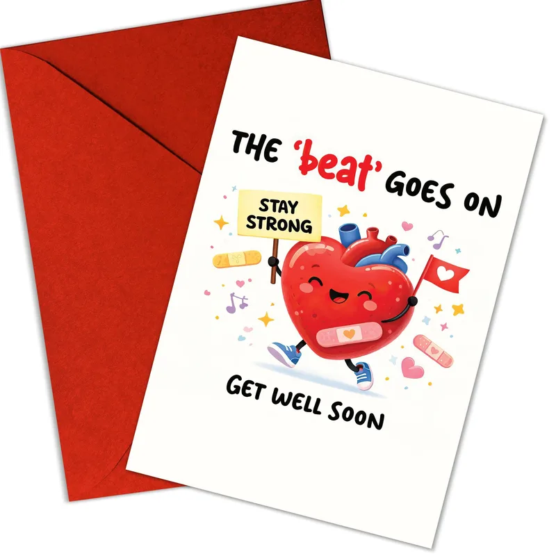 Heart Recovery Card: The Beat Goes On, Get Well Soon