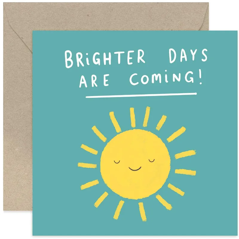 Brighter Days Card: a smiling sun to say better times are ahead