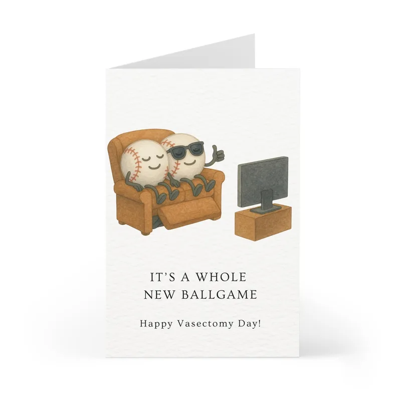 Vasectomy Recovery Card for a Relaxed Baseball Fan