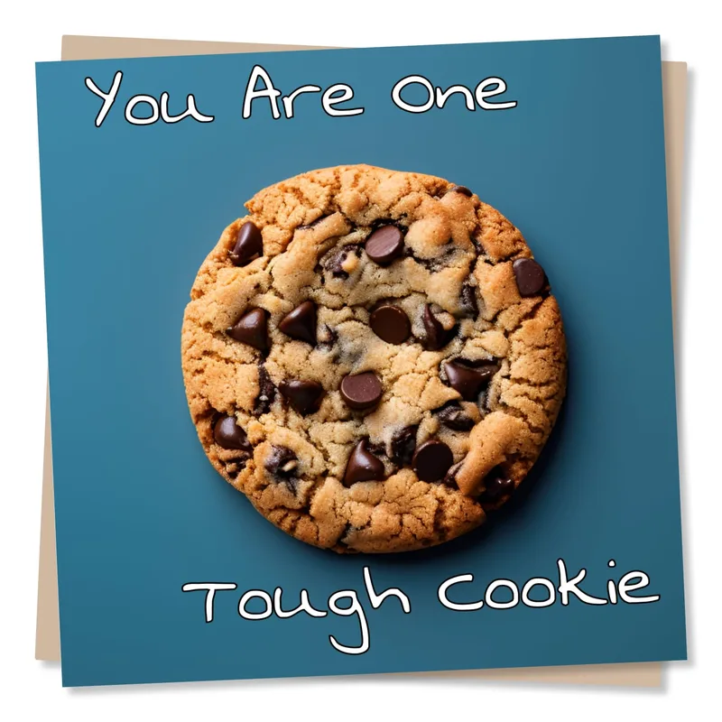 Chocolate Chip Cookie Card: A Tough Cookie Pep Talk