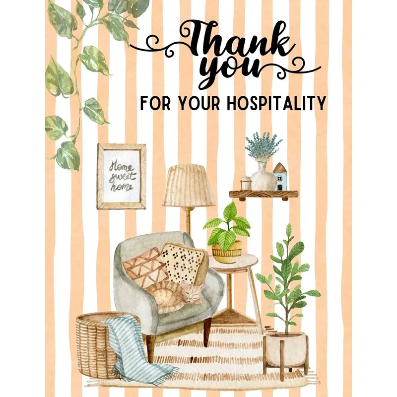 Cozy Living Room Thank You Card for Your Hospitality