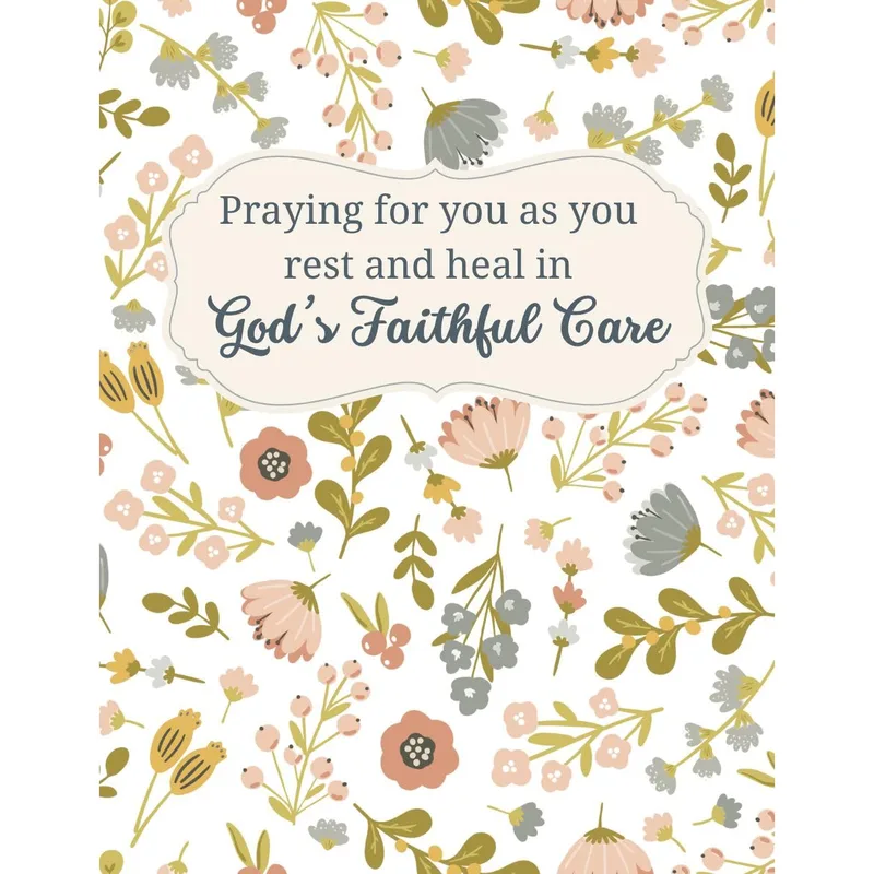 Floral Pattern Pastel Flowers Card for a Healing Friend