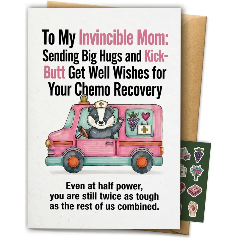 Invincible Mom Card: Get Well Wishes for Chemo Recovery