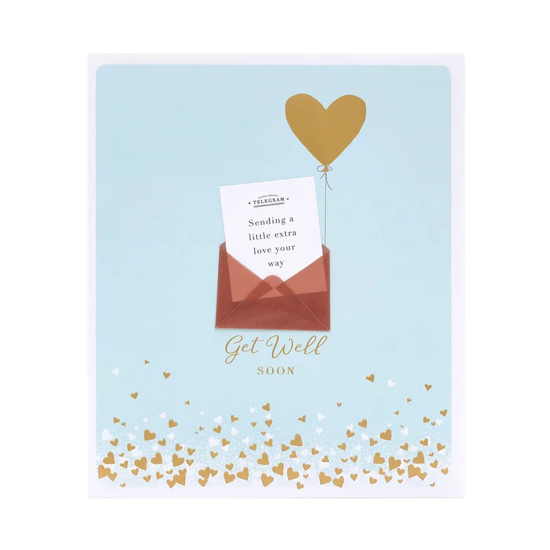 Sending Love Get Well Card: A Heart-Balloon Wish for Recovery