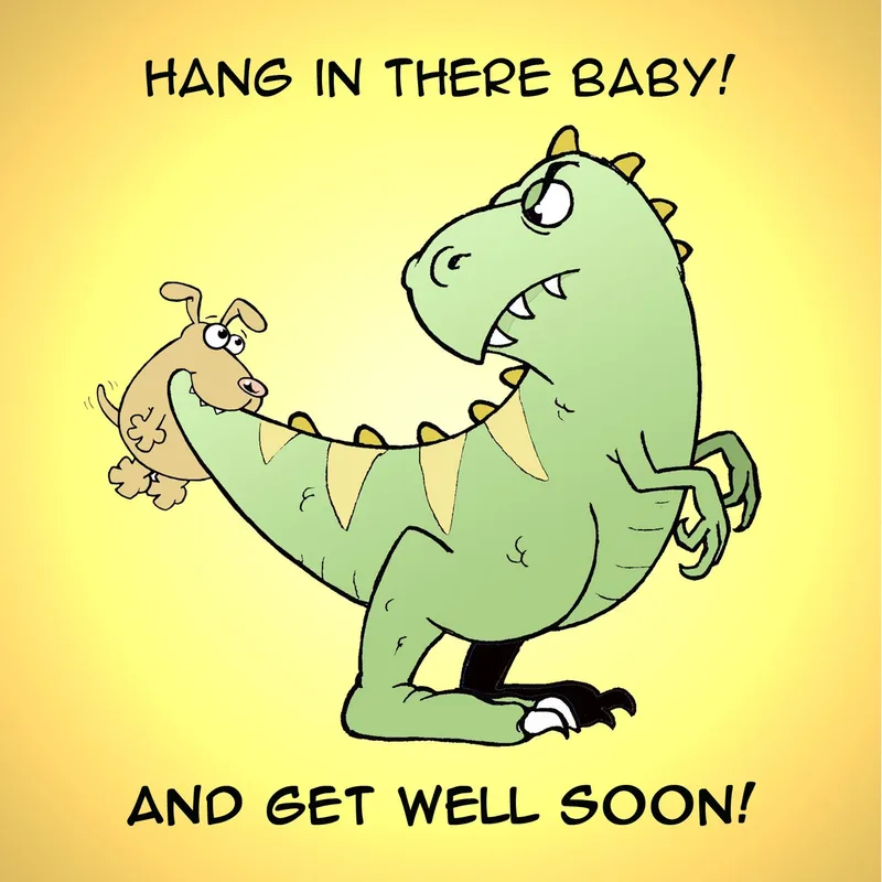 Dinosaur Get Well Card for a Friend Who Needs a Laugh