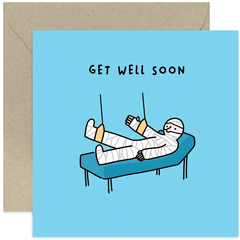 Bandaged Patient Card: Get Well Soon Greeting Card
