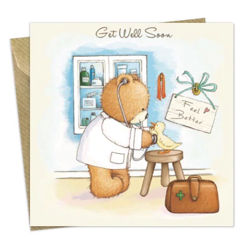Teddy Bear Doctor Card: Get Well Soon With a Cuddly Checkup