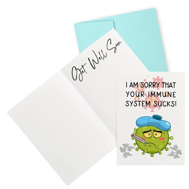 Immune System Get Well Card for a Sick Friend or Coworker