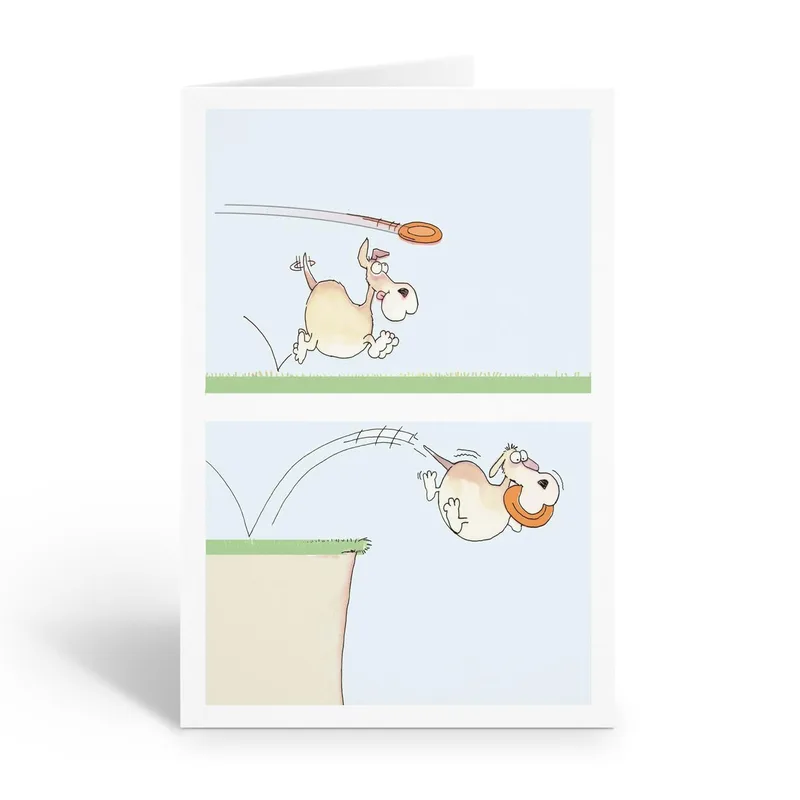 Dog Frisbee Card: A Get Well Laugh for Fetch Lovers