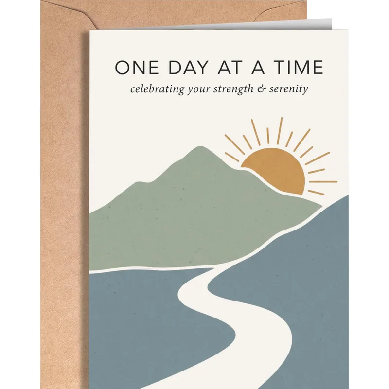 Mountain Sunrise Landscape Card for Recovery Milestones