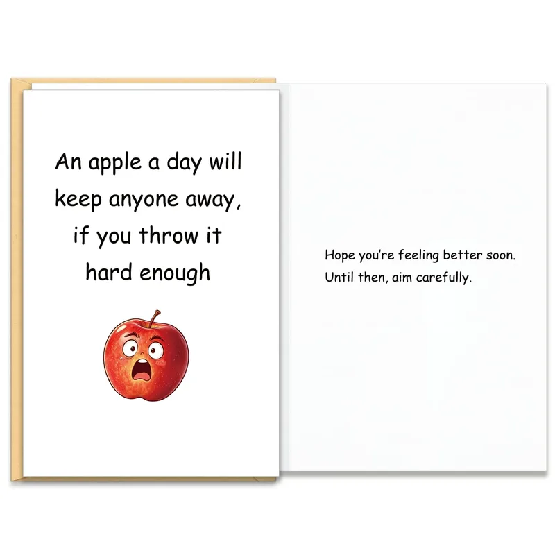 Apple Get Well Card: A Playful Wish for a Speedy Recovery