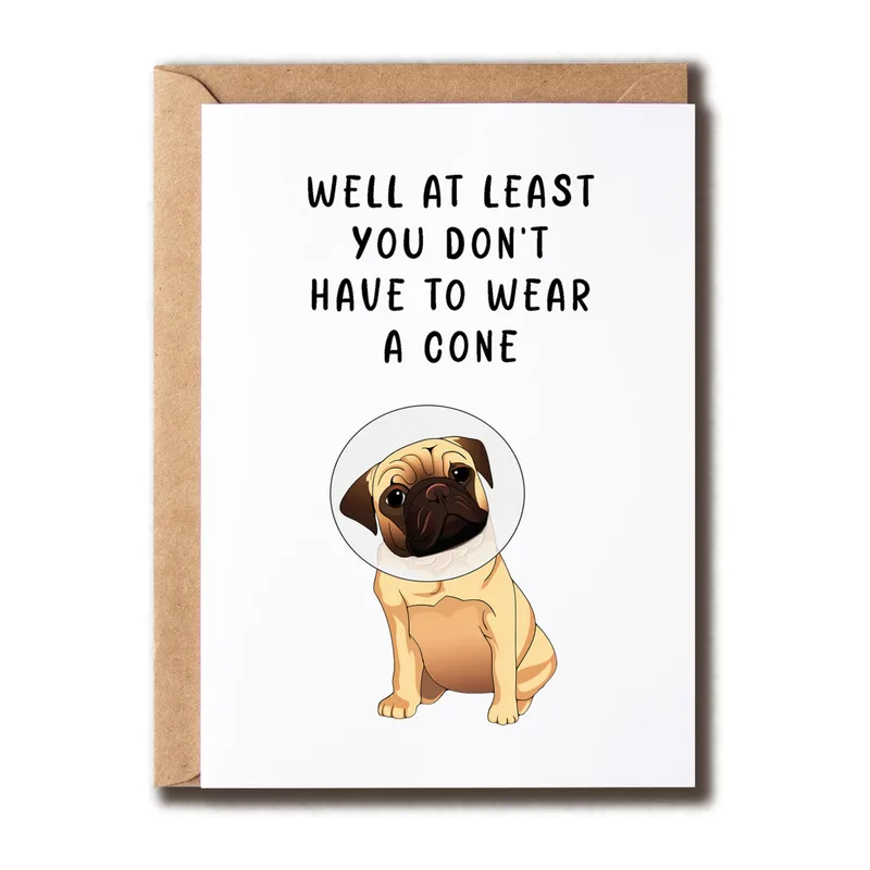 Pug Cone Card: A Get Well Card With a Cheeky Twist