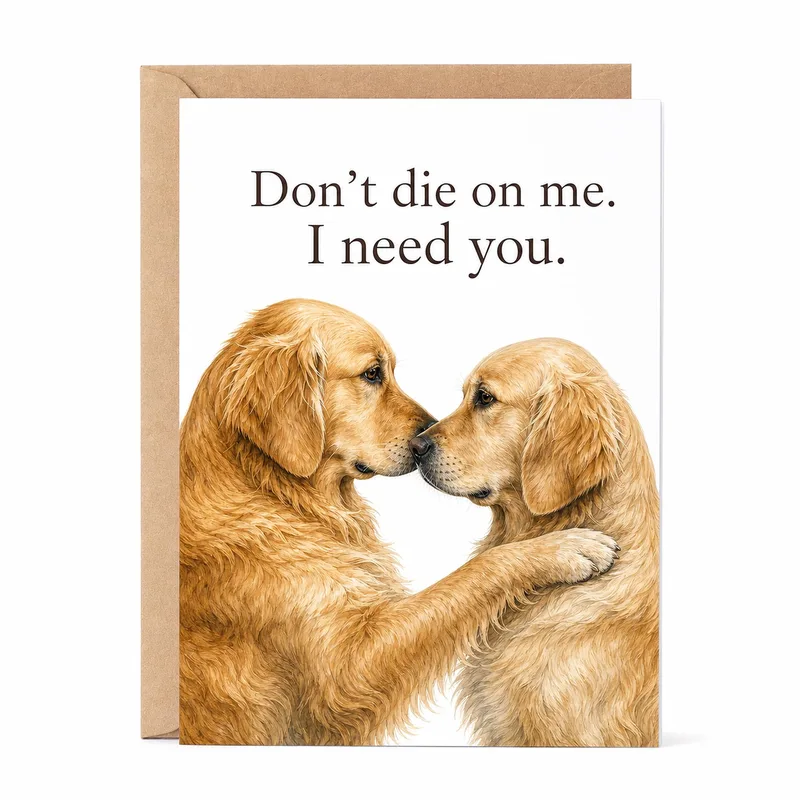 Golden Retriever Hug Card: A Get Well Wish With Heart