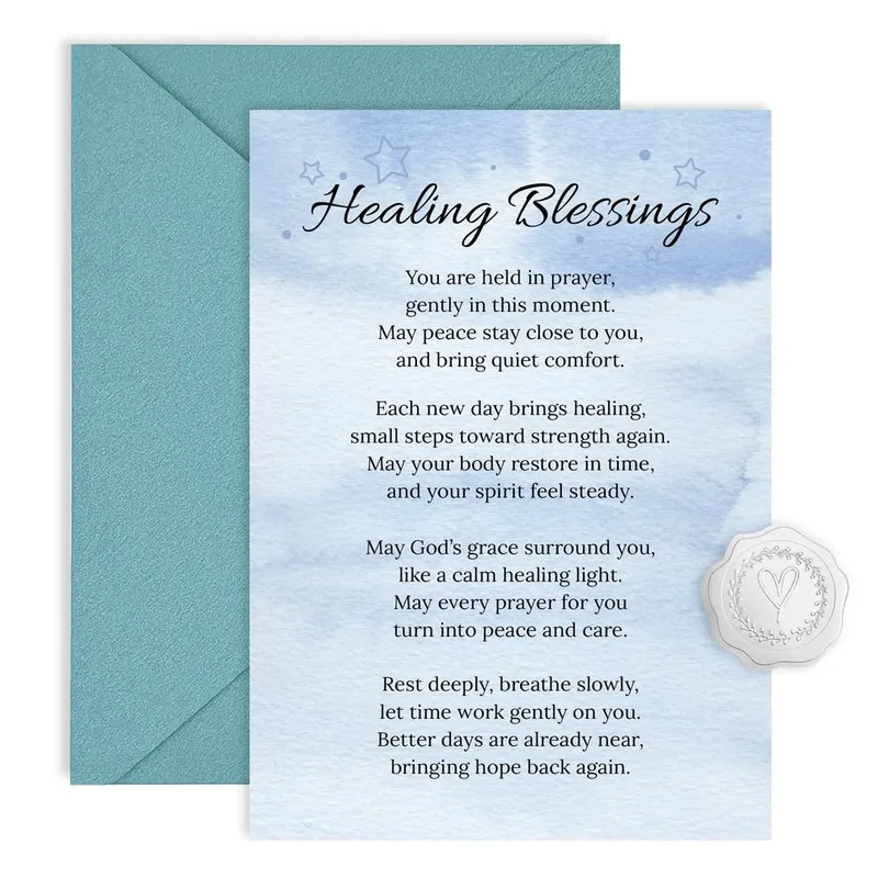 Healing Blessings Card for Surgery Recovery and Get Well Wishes