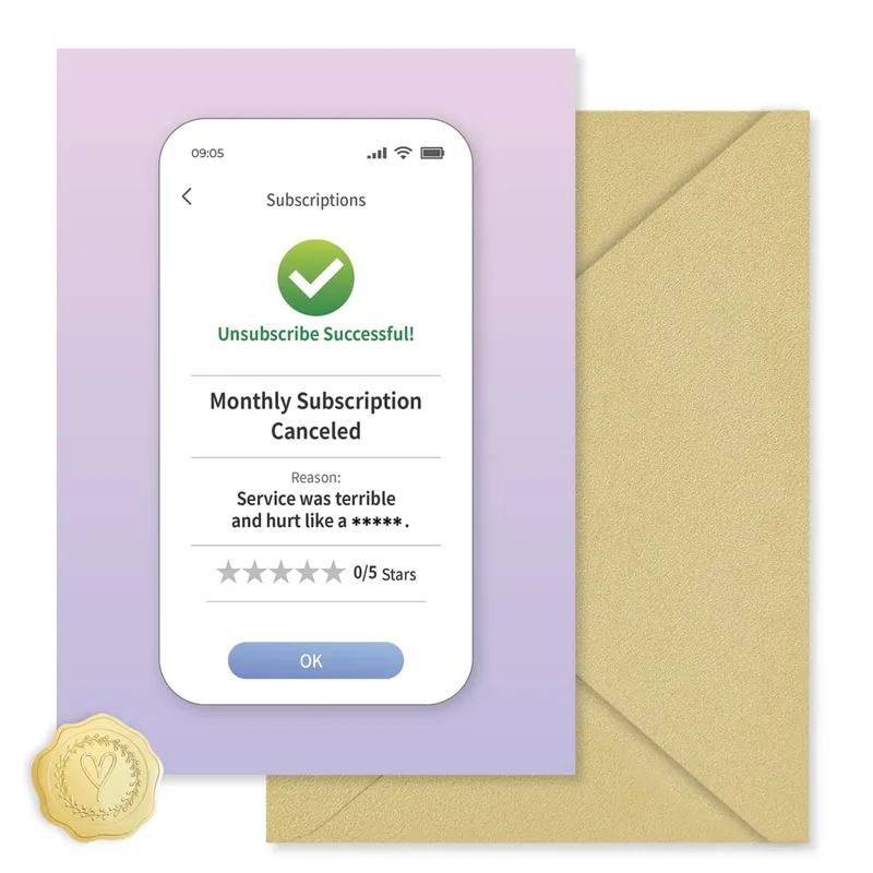 Subscription Canceled Card for a Friend Who Just Quit Something