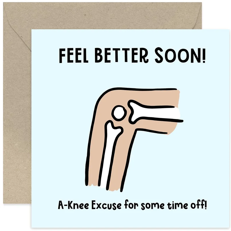 Funny Knee Injury Card: Feel Better Soon With a Joke