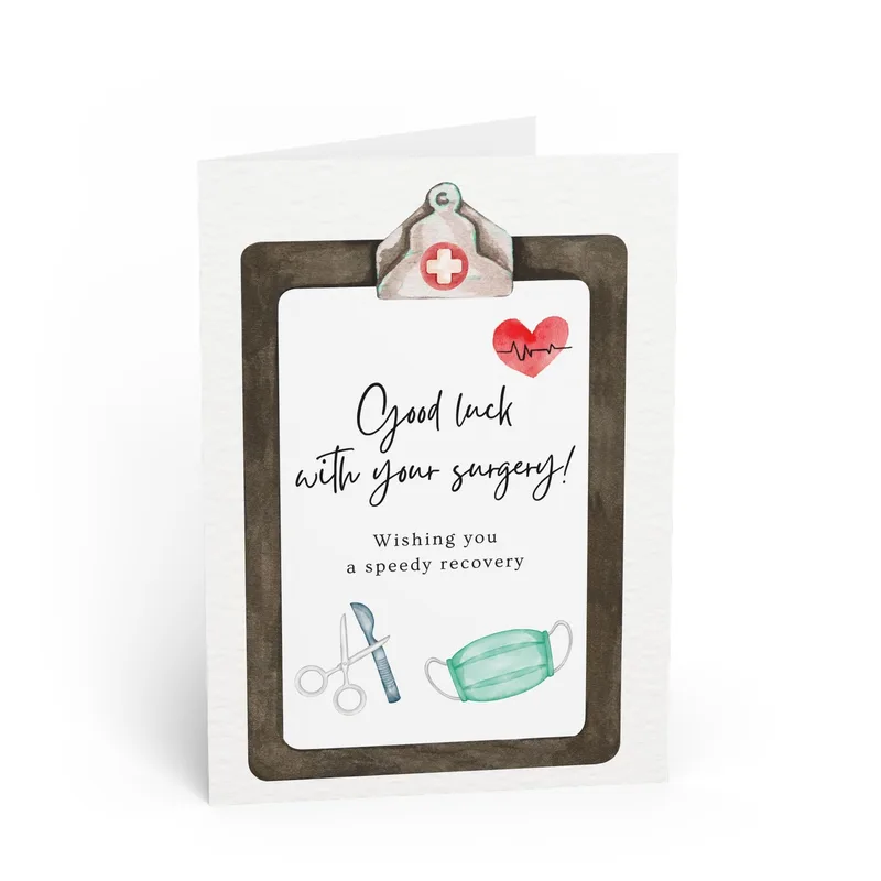 Medical Clipboard Good Luck Card for Surgery Support